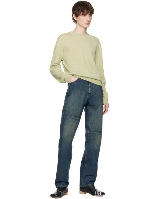 MM6 by Maison Martin Margiela Natural Green Inverted Seams Sweater for men