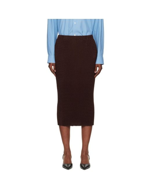 Issey Miyake Black October Spongy-58 Midi Skirt