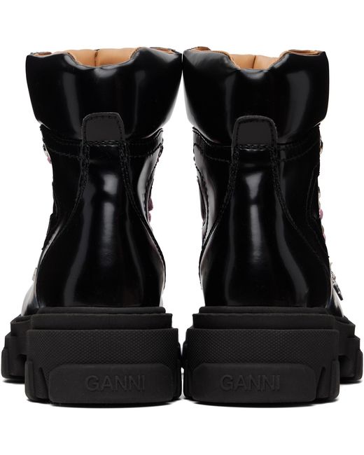 Ganni Black Cleated Mountain Ankle Boot