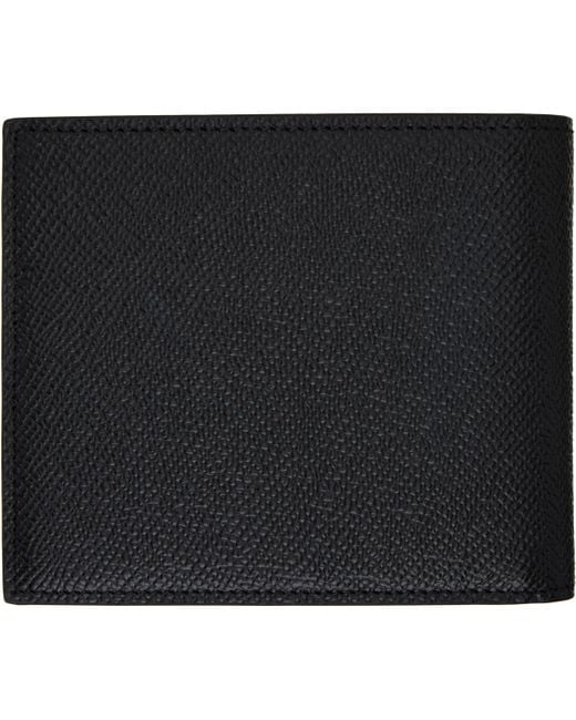 メンズ Dolce & Gabbana ブラック Dauphine カーフスキン 財布 Black