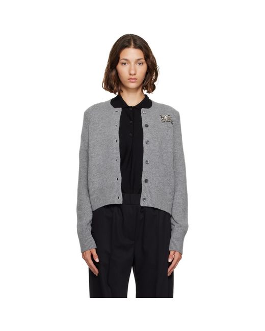 Burberry Gray Wool Cardigan