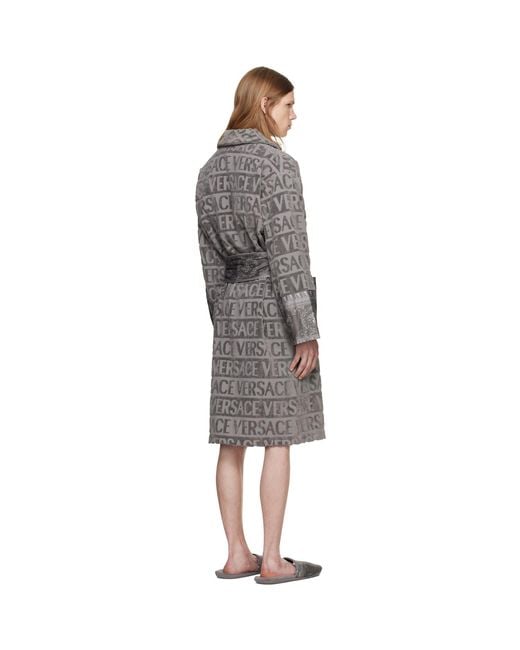 Versace Gray 'I Heart Baroque' Bathrobe for men