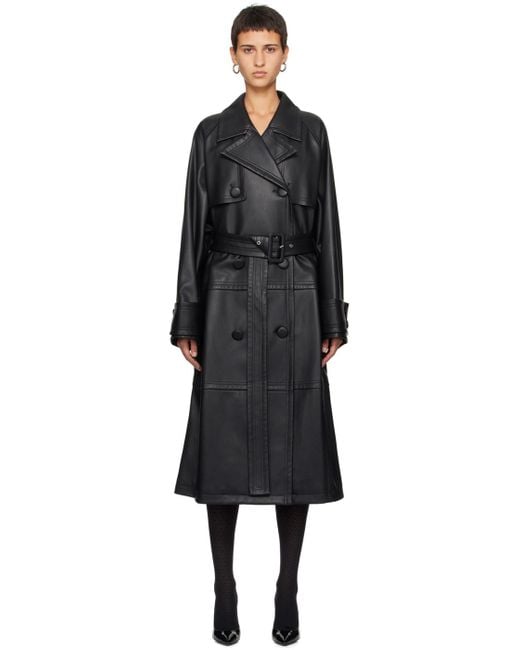 Stand Studio Black Betty Faux-leather Trench Coat