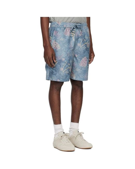 Isabel Marant Blue Hydra Swim Shorts for men