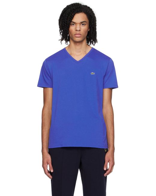 Lacoste Blue V-neck T-shirt for men