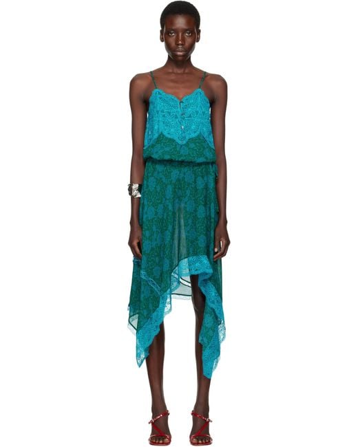 Dries Van Noten Black Asymmetrical Slip Midi Dress
