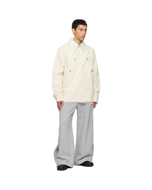 NULLUS White Interweaved Sweatpants for men
