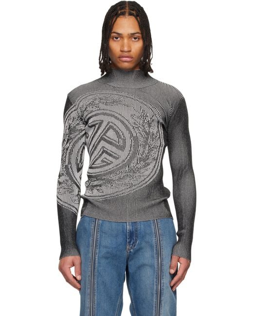 Jean Paul Gaultier Black 'The Laurel Stamp' Sweater for men