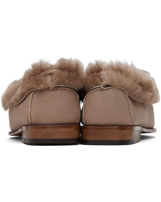 Hereu Black Tilla Shearling Loafers