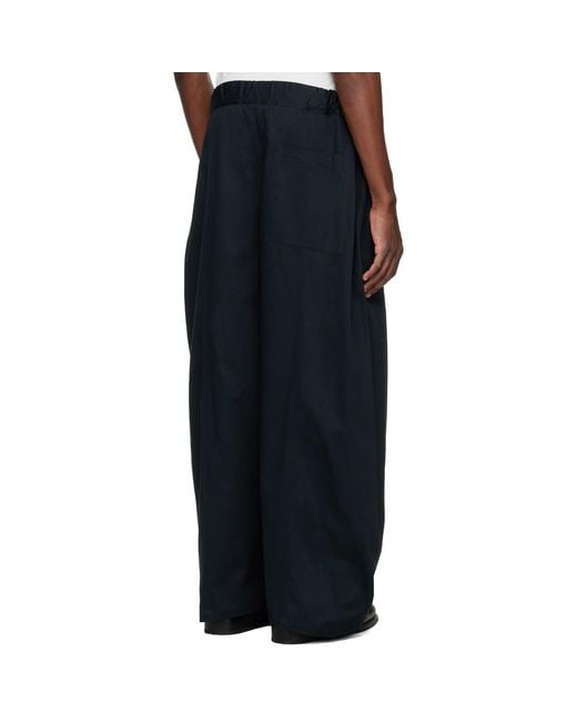 SAGE NATION Black Box Pleat Trousers for men