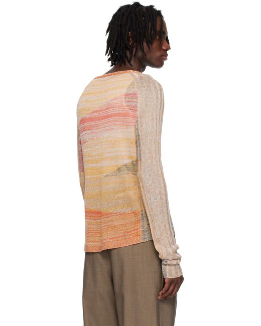 メンズ Eckhaus Latta オレンジ＆ベージュ Symphony セーター Black