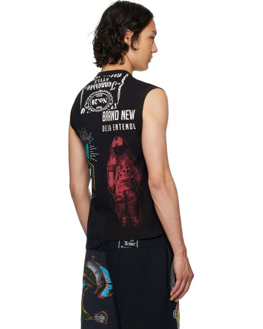 メンズ MARINE SERRE ブラック Regenerated Graphic T-Shirts タンクトップ Black