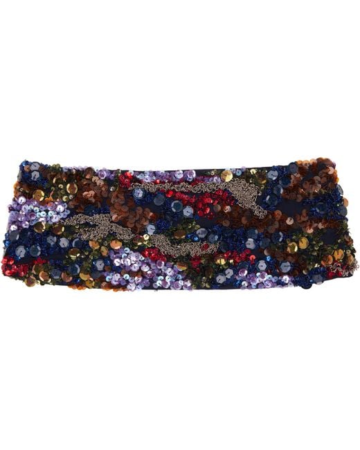 Dries Van Noten Black Embroidered Cummerbund Belt for men