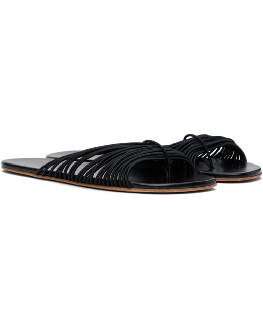 The Row Black Sara Slide Sandals