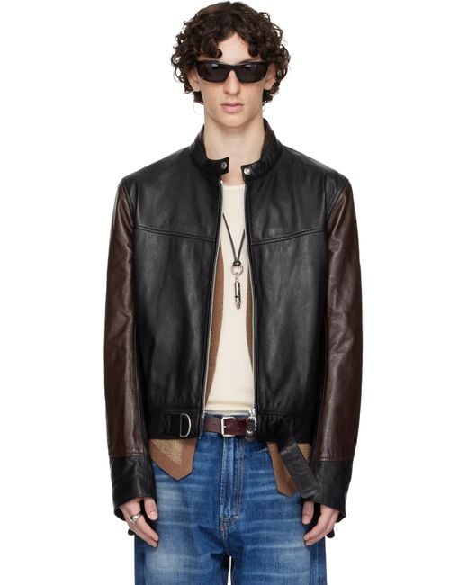 Armani Jeans ブラウン レザージャケット ARMANI JEANS archive レザージャケット ダークブラウン - メルカリ