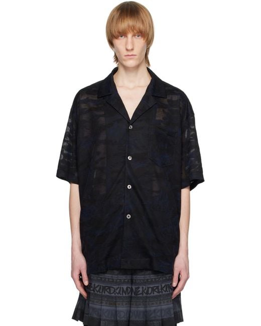 Feng Chen Wang Black Camouflage Shirt for men