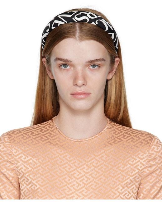 Versace Silk Headband in Brown Lyst