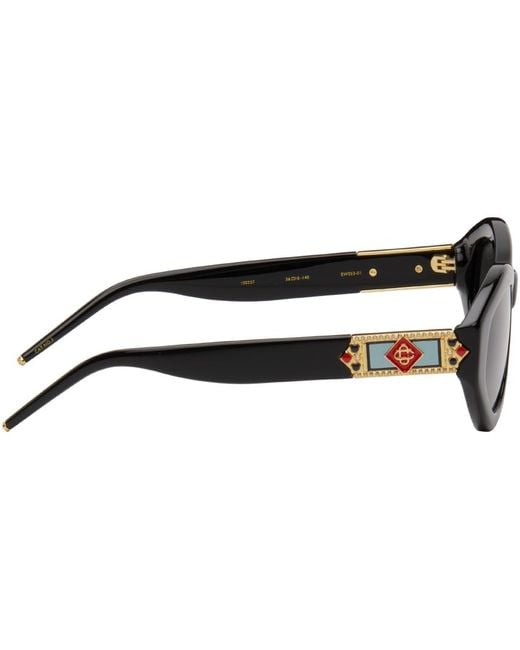 Casablancabrand Black Monogram Plaque Sunglasses for men