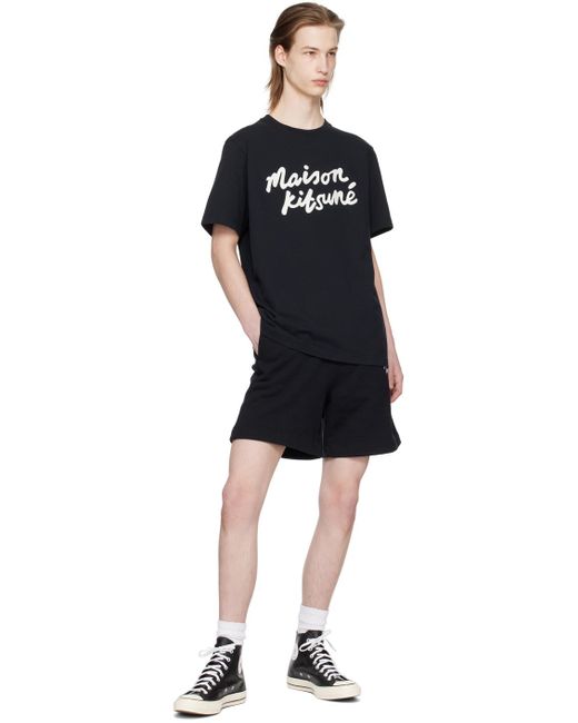 Maison Kitsuné Black Handwriting Classic T-shirt for men