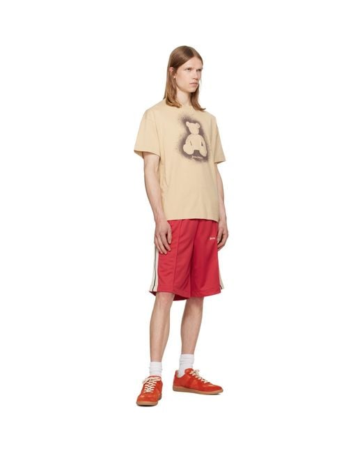 Palm Angels Red Classic Logo Track Shorts for men
