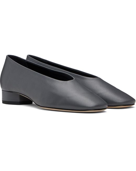 Aeyde Black Delia Low-Heeled Ballet Heels