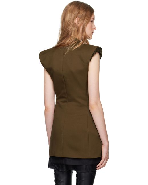 MM6 by Maison Martin Margiela Black Khaki Double-Breasted Twill Vest