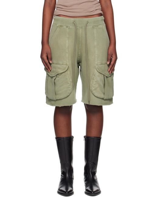 R13 Green Multipocket Relaxed Sweat Shorts
