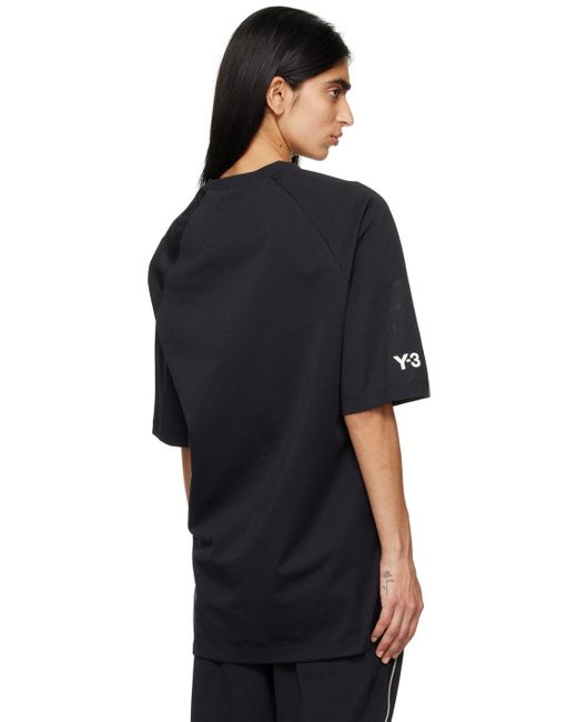 T-shirt noir à garniture à rayures Y-3 en coloris Black