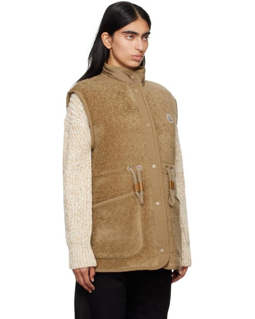 Moncler Natural Tan Bost Teddy Faux-Shearling Down Vest