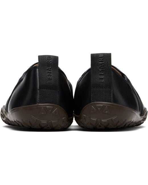 Lemaire Black Vibram Glove Slip On Leather Sneakers for men