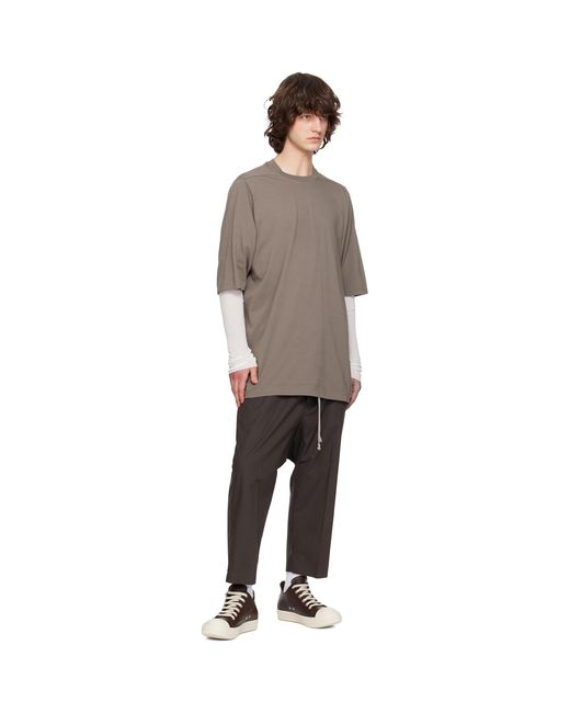 Rick Owens Black Temple Drawstring Cropped Trousers for men