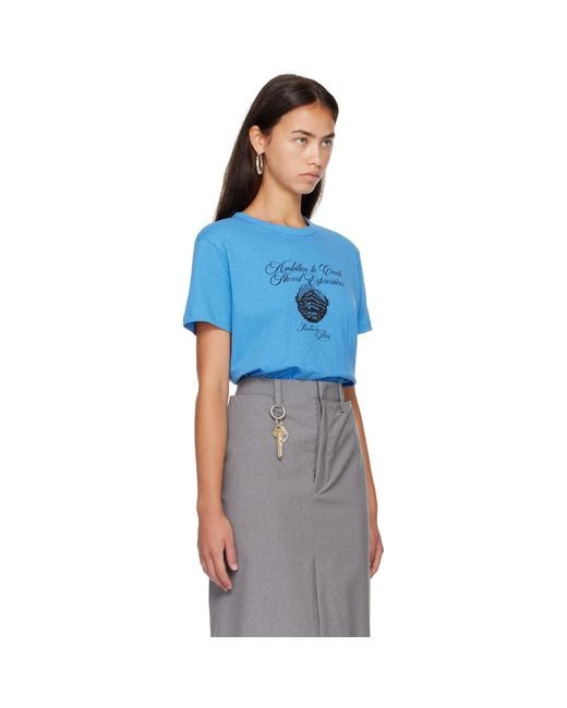 Acne Blue Graphic Jersey T-Shirt