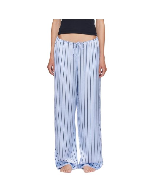 Skims Blue Woven Shine Lace Lounge Pants