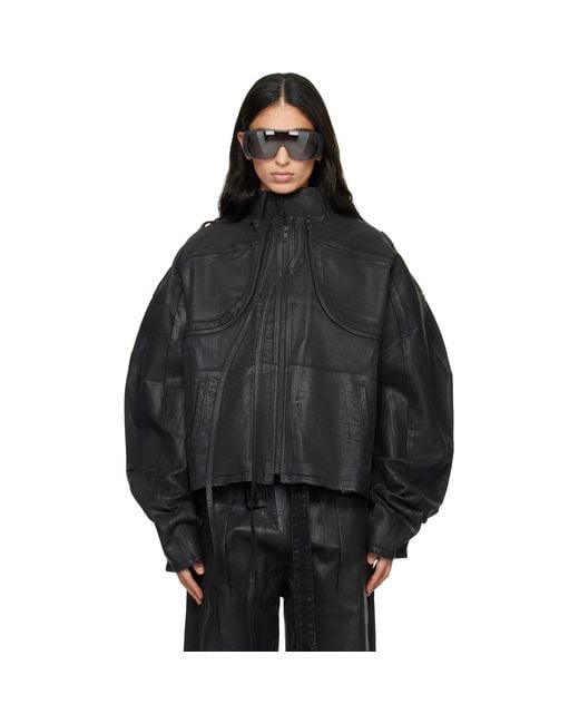 OTTOLINGER Black Glazed Denim Zip Jacket