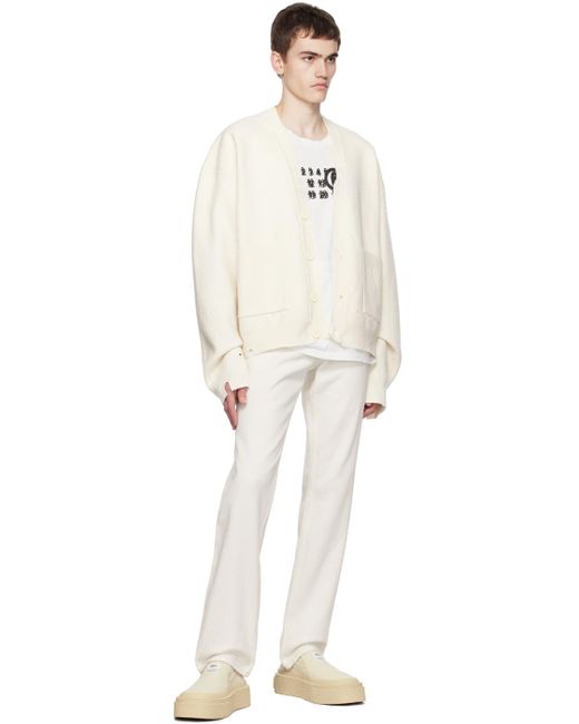 MM6 by Maison Martin Margiela Off-white Distressed Cardigan for men
