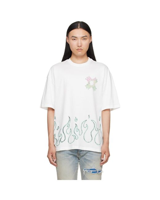 Amiri White Ma Quad Flames Oversized T-Shirt for men