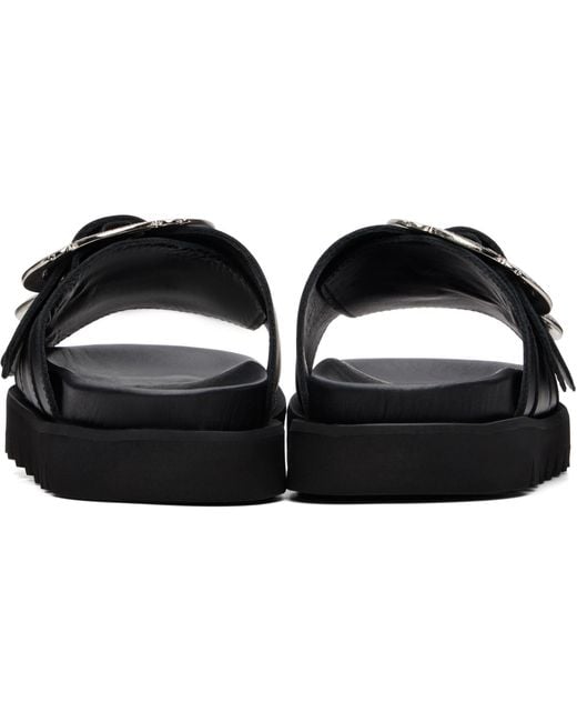 Toga Black Leather Sandals