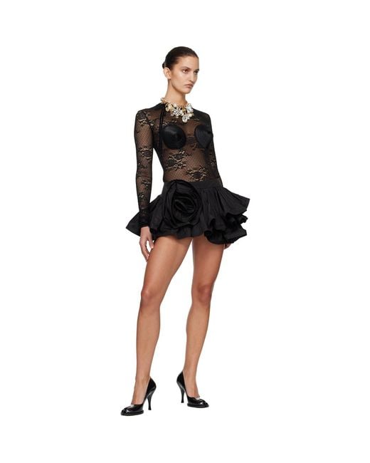 VAQUERA Black Bustle Miniskirt