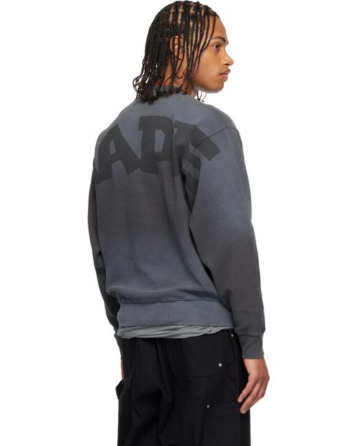 Pull Molletonné Gris À Logos Moonface Et À Col Ras Du Cou Aape By A Bathing Ape pour homme en coloris Gray
