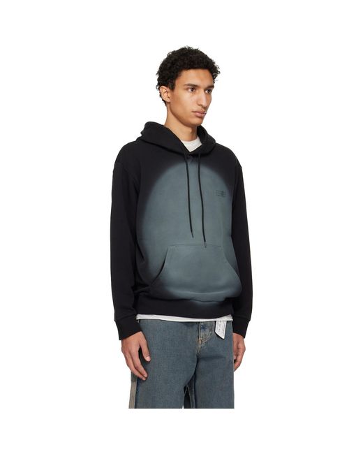 MM6 by Maison Margiela Black Spray Print Hoodie for men