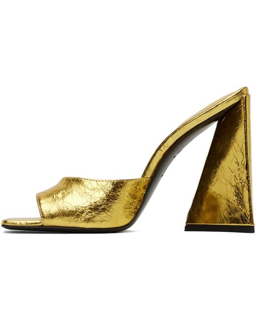 The Attico Black Gold Devon Mules