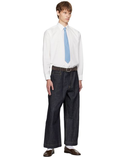 Auralee White Washed Finx Twill Shirt for men