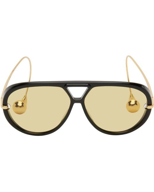 Bottega Veneta Black Drop Aviator Sunglasses for men