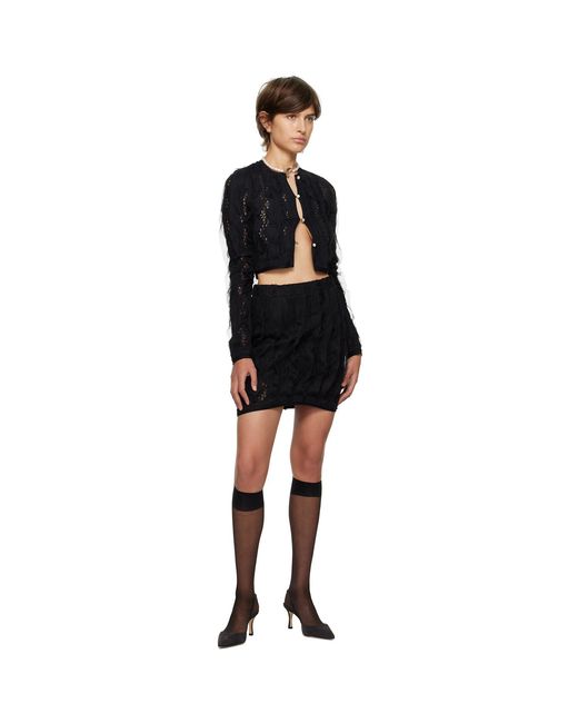 lesugiatelier Black Ruffled Miniskirt