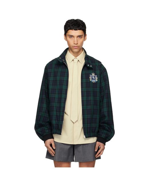 we11done Blue Classic Check Herrington Jacket for men