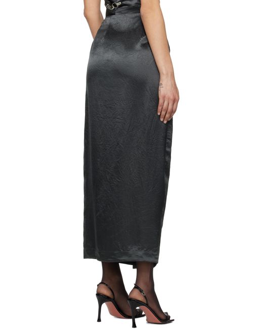 Nanushka グレー Grisel マキシスカート Black