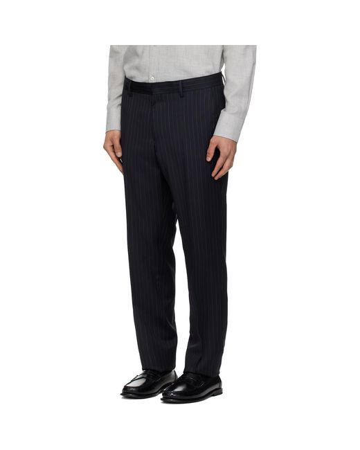 Boss Black Striped Wool Suit for men
