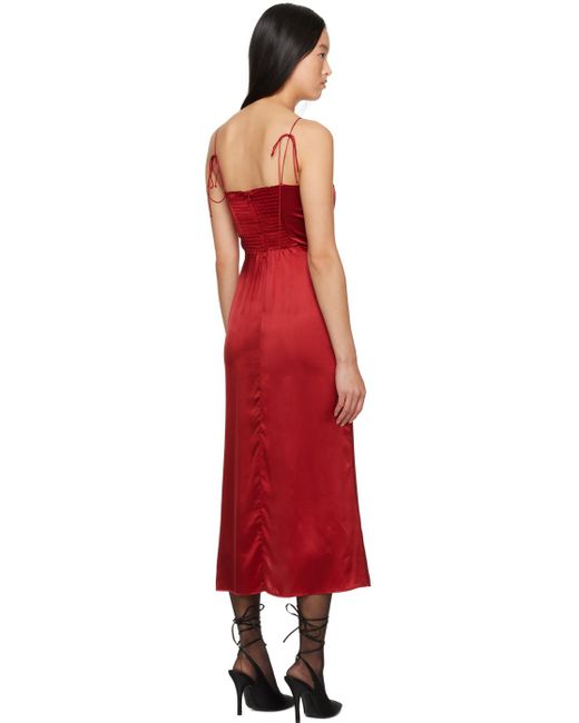 Reformation Red Marguerite Midi Dress