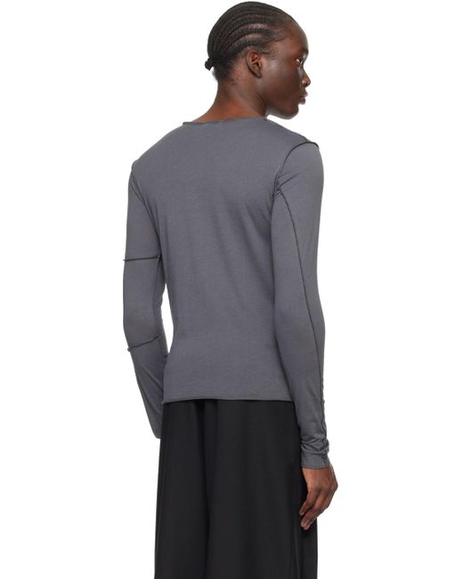 Dries Van Noten Black Gray Paneled T-shirt for men