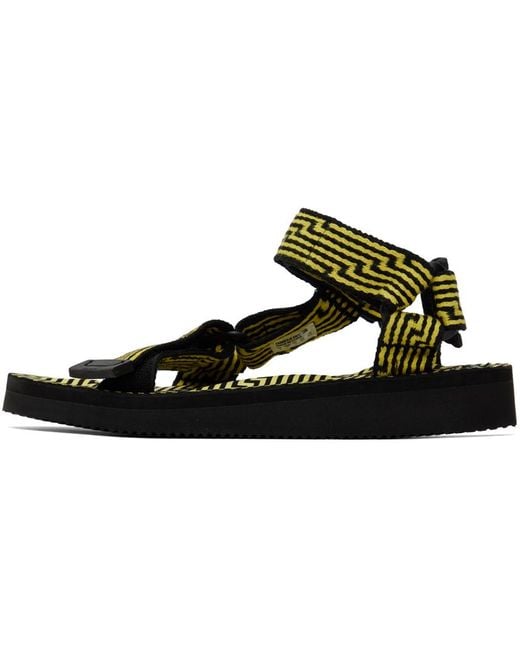 Suicoke Black & Yellow Depa-jc01 Sandals for men
